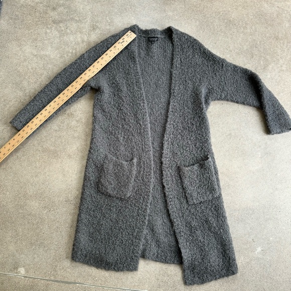 Topshop size 6 long sweater cardigan with pockets gray - Picture 11 of 11